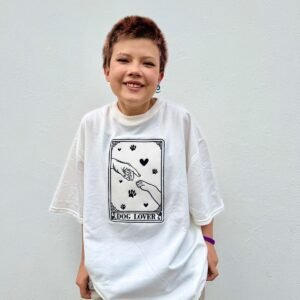 Camiseta oversize Dog Mom tarot